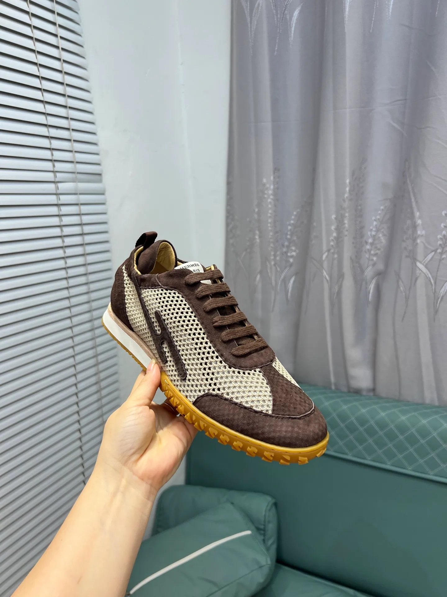 Men's shoes 💰700 [HERMES] Hermès - High-end quality original order 🔍🔍 - Upper: 🔝 cowhide suede splicing design - Inner lining: imported mixed sheepskin - Outsole: TPR foam · Rubber: two-color combined molding outsole - Super high quality control · Fine workmanship: highlighted (high-end, luxury, grade) -Size: 38-44 (45, 46, can be customized)